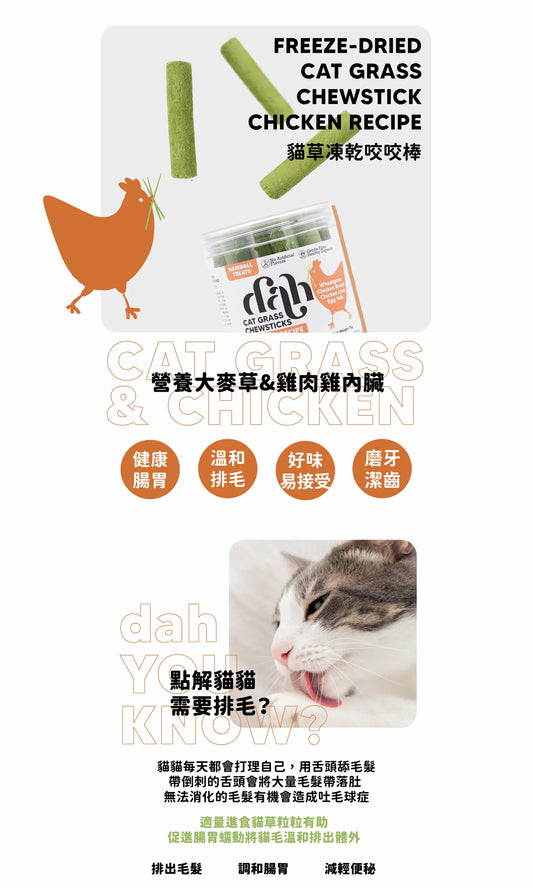 Dah 貓草凍乾咬咬棒 (雞配方) 75g|輕鬆排毛