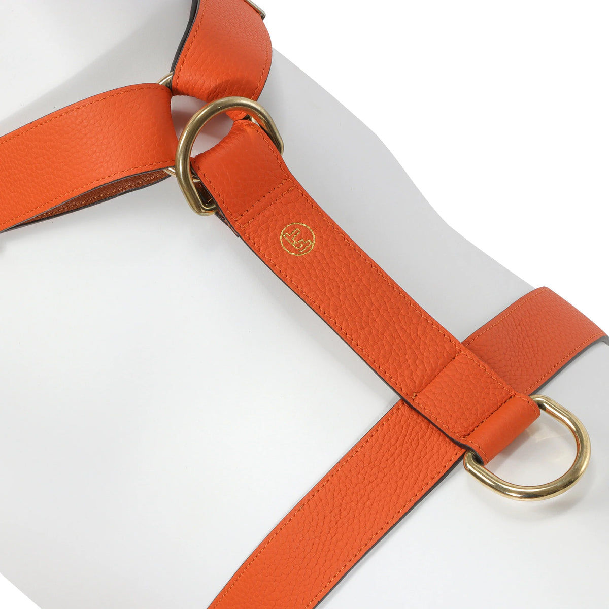 Furri Tell Handmade Leather Dog Harness - Orange